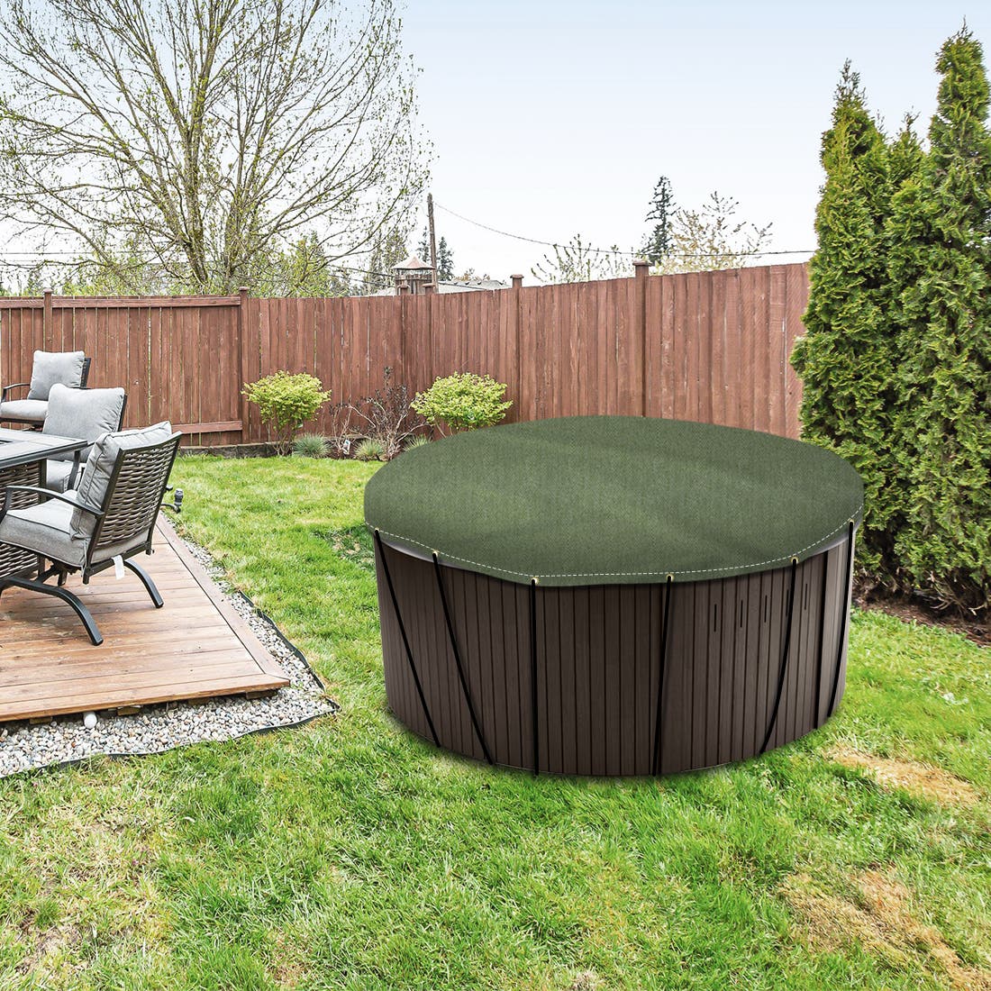 Custom Water Resistant Canvas Tarps - Round