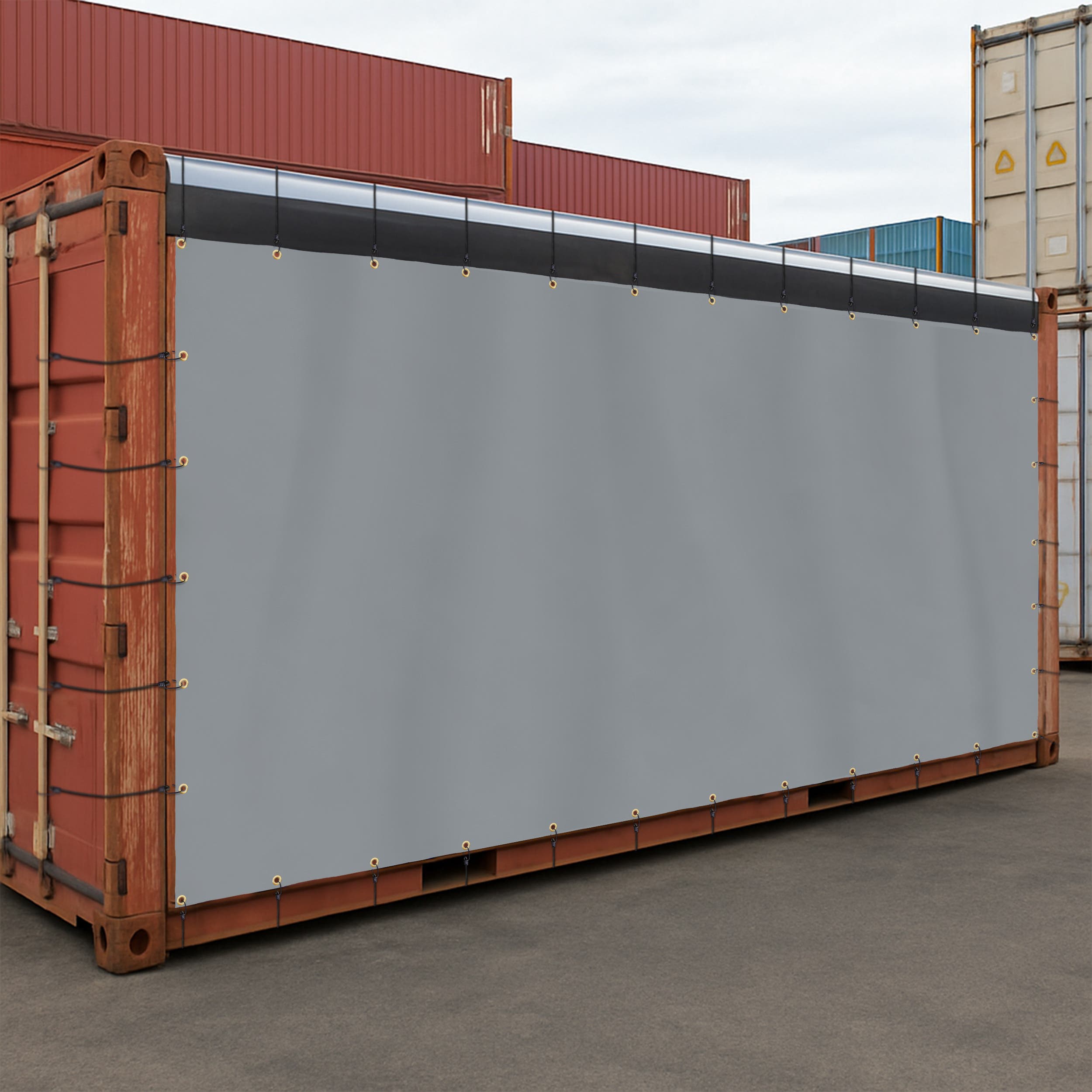 Custom Heavy Duty Vinyl Tarp - Gray