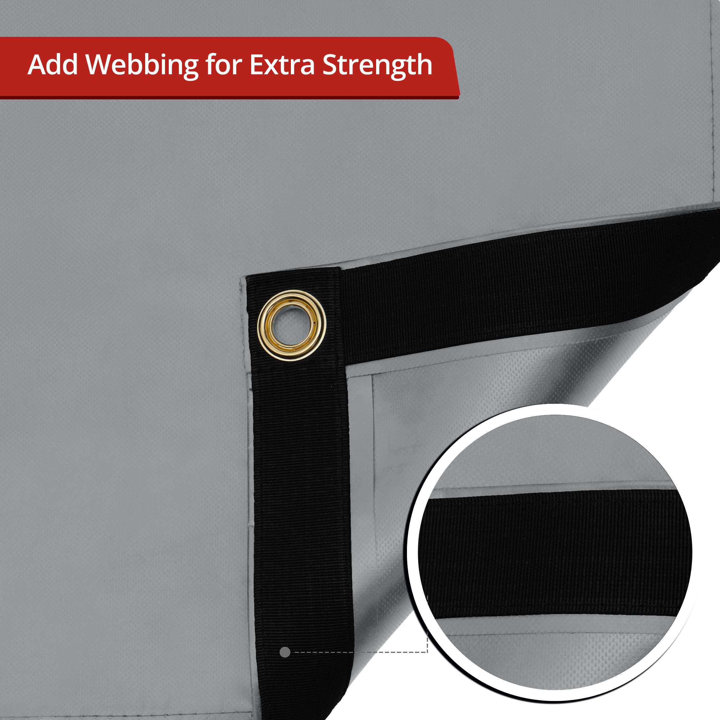 Custom Heavy Duty Vinyl Tarp - Gray