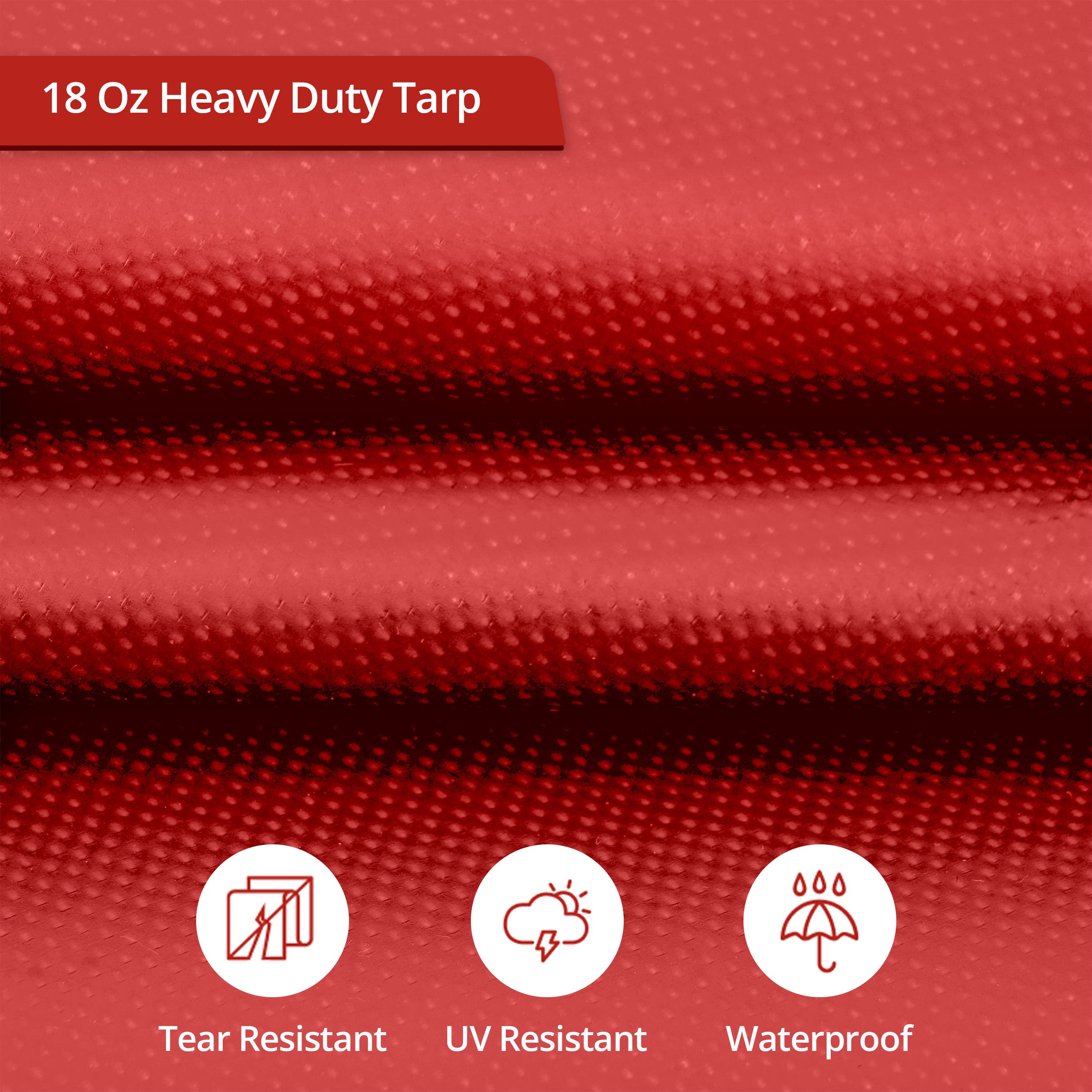 Custom Heavy Duty Vinyl Tarp - Red