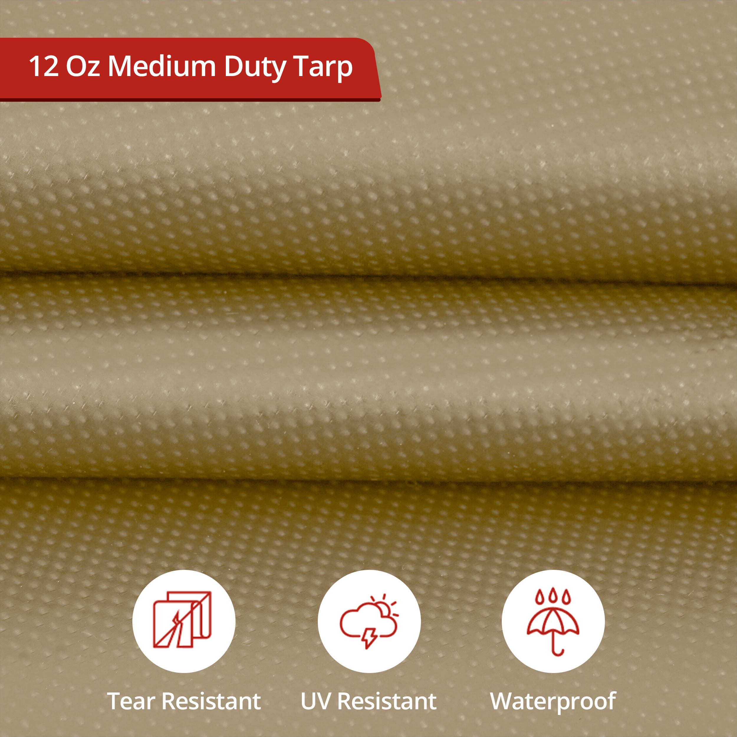 Custom Medium Duty Vinyl Tarp - Beige