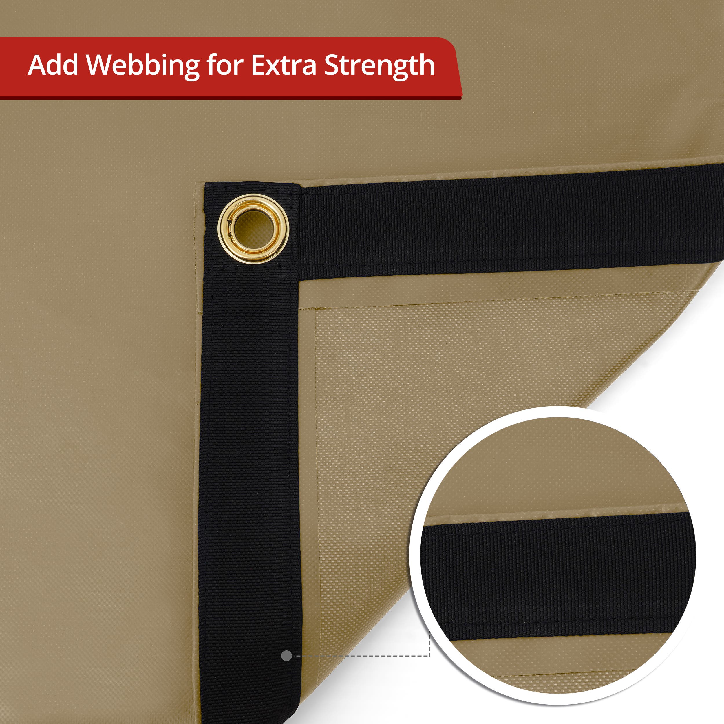 Custom Medium Duty Vinyl Tarp - Beige