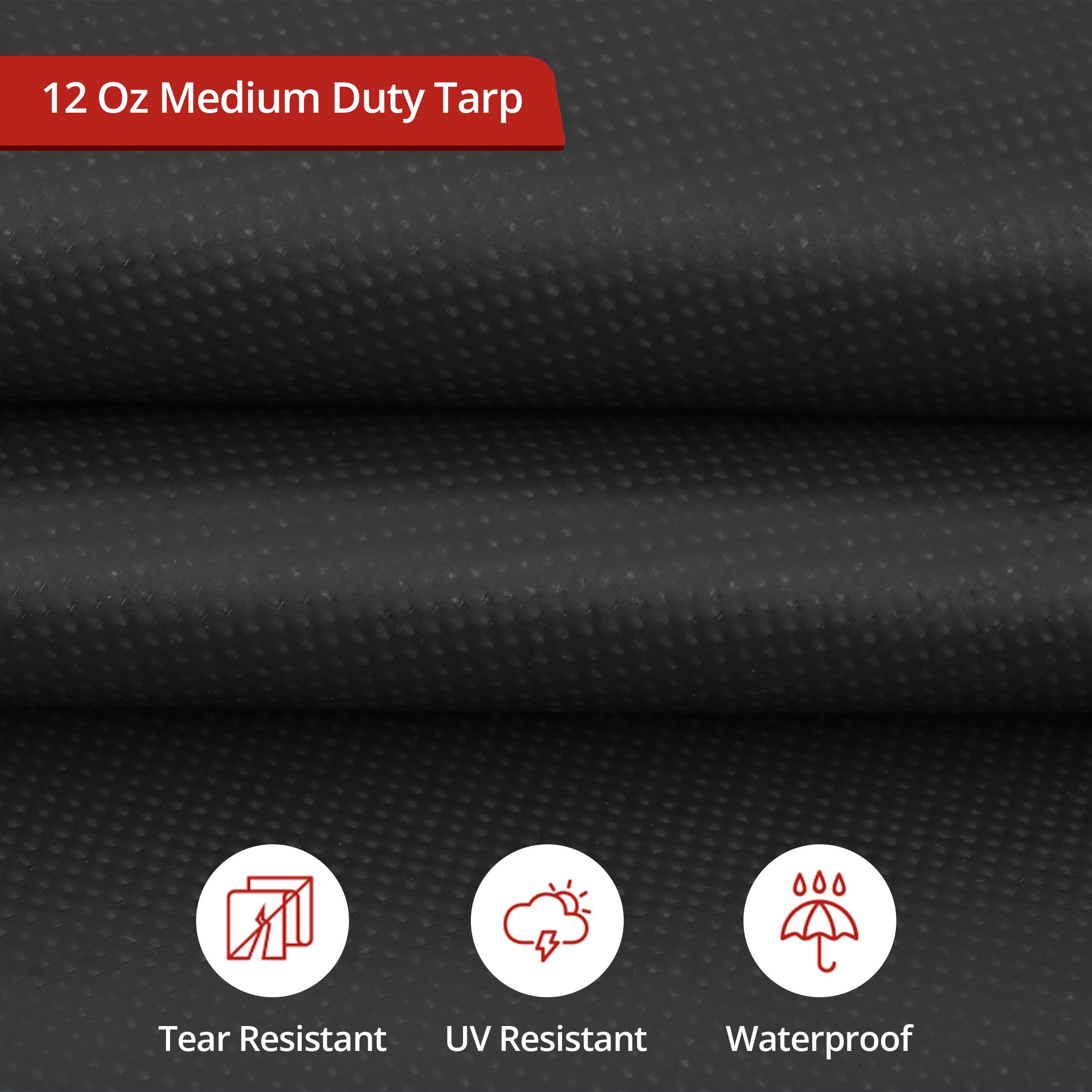Custom Medium Duty Vinyl Tarps - Black