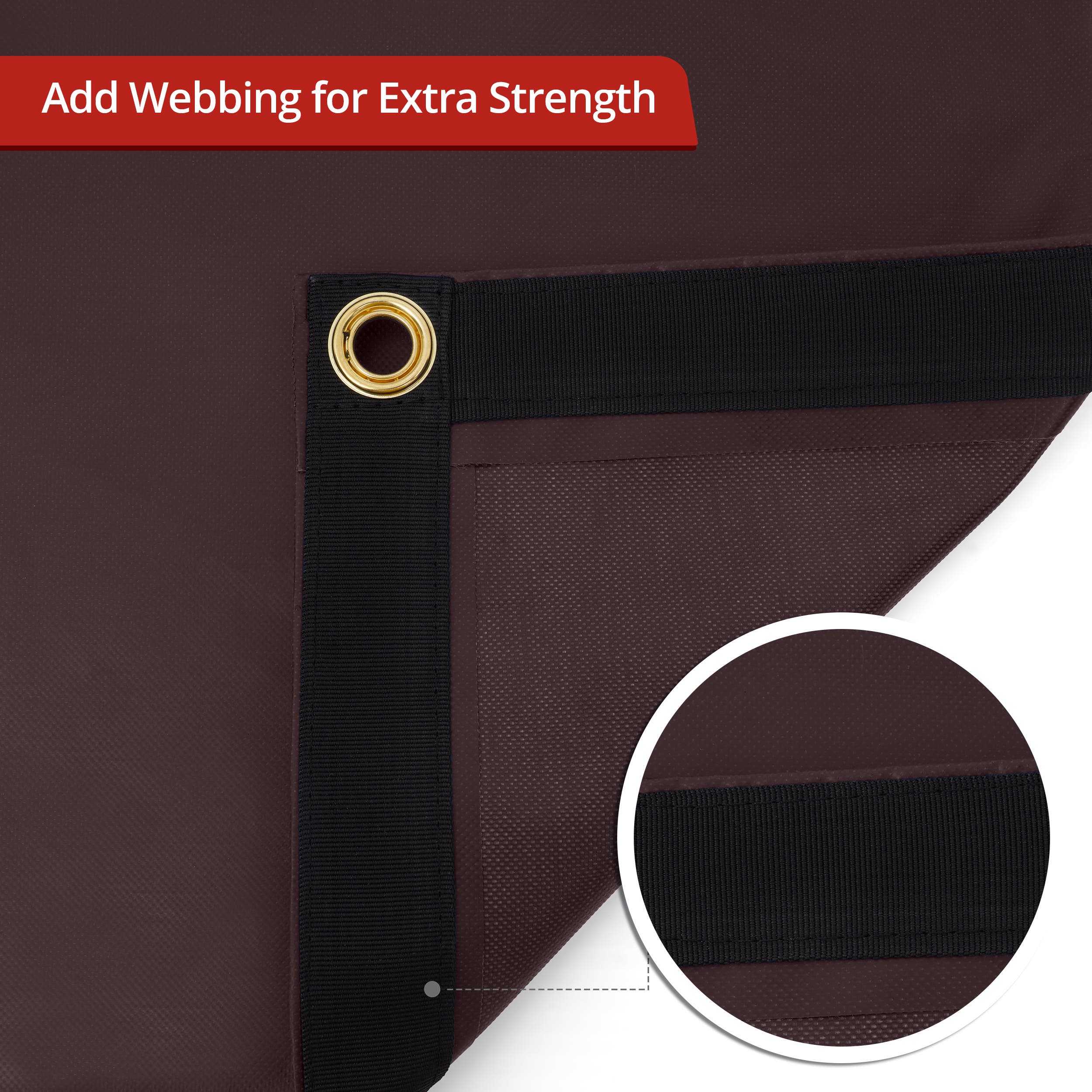 Custom Medium Duty Vinyl Tarp - Brown