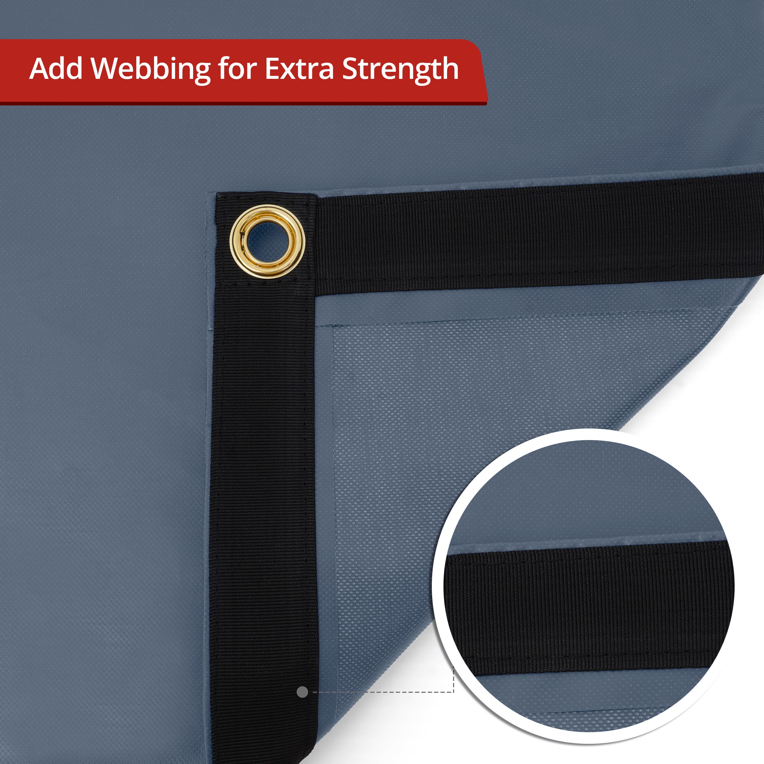 Custom Medium Duty Vinyl Tarp - Gray