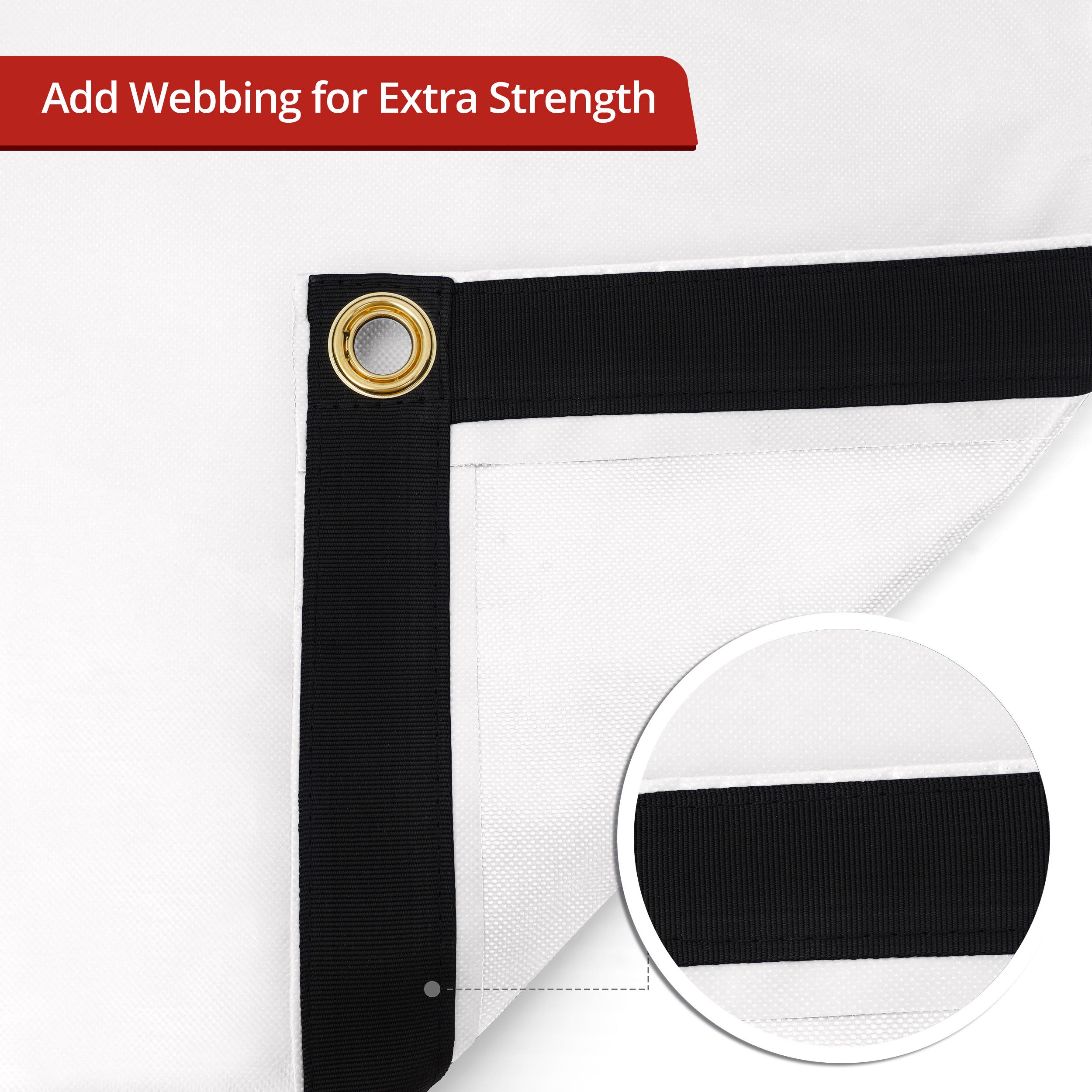 Custom Medium Duty Vinyl Tarp - White