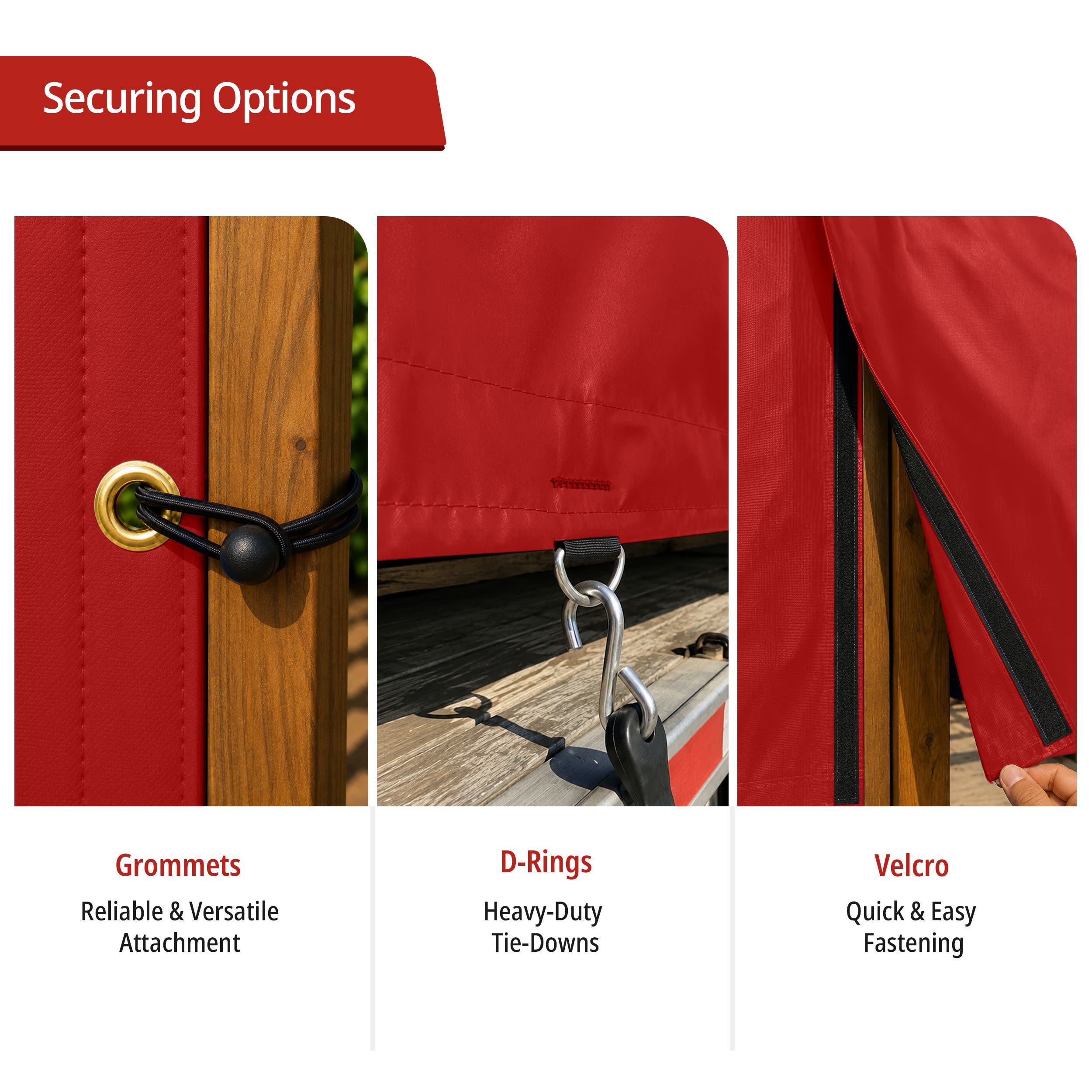 Custom Heavy Duty Vinyl Tarp - Red