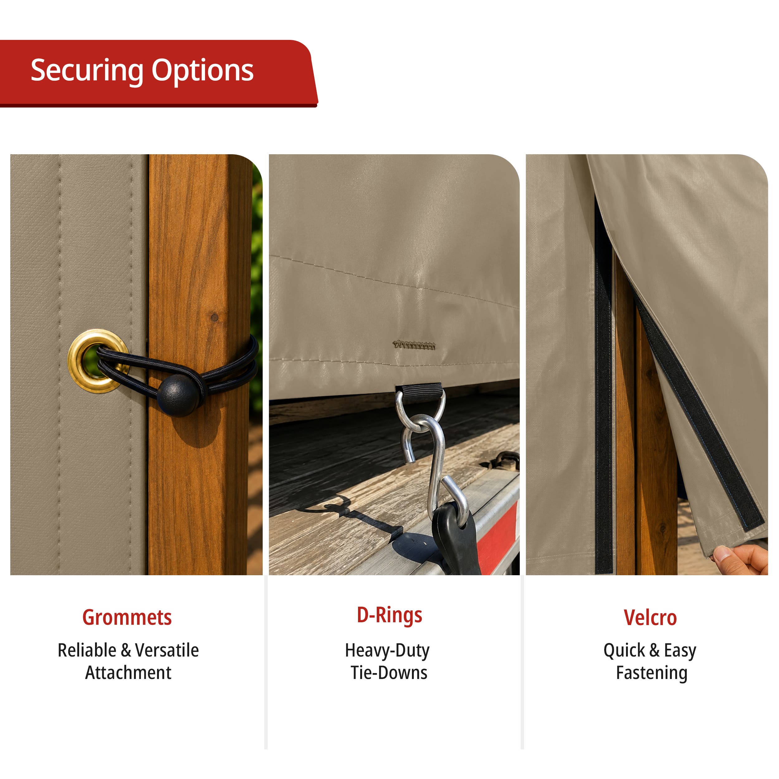 Custom Medium Duty Vinyl Tarp - Beige