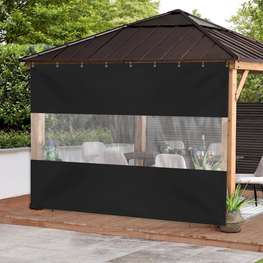 Curtain With Clear Vinyl Panel