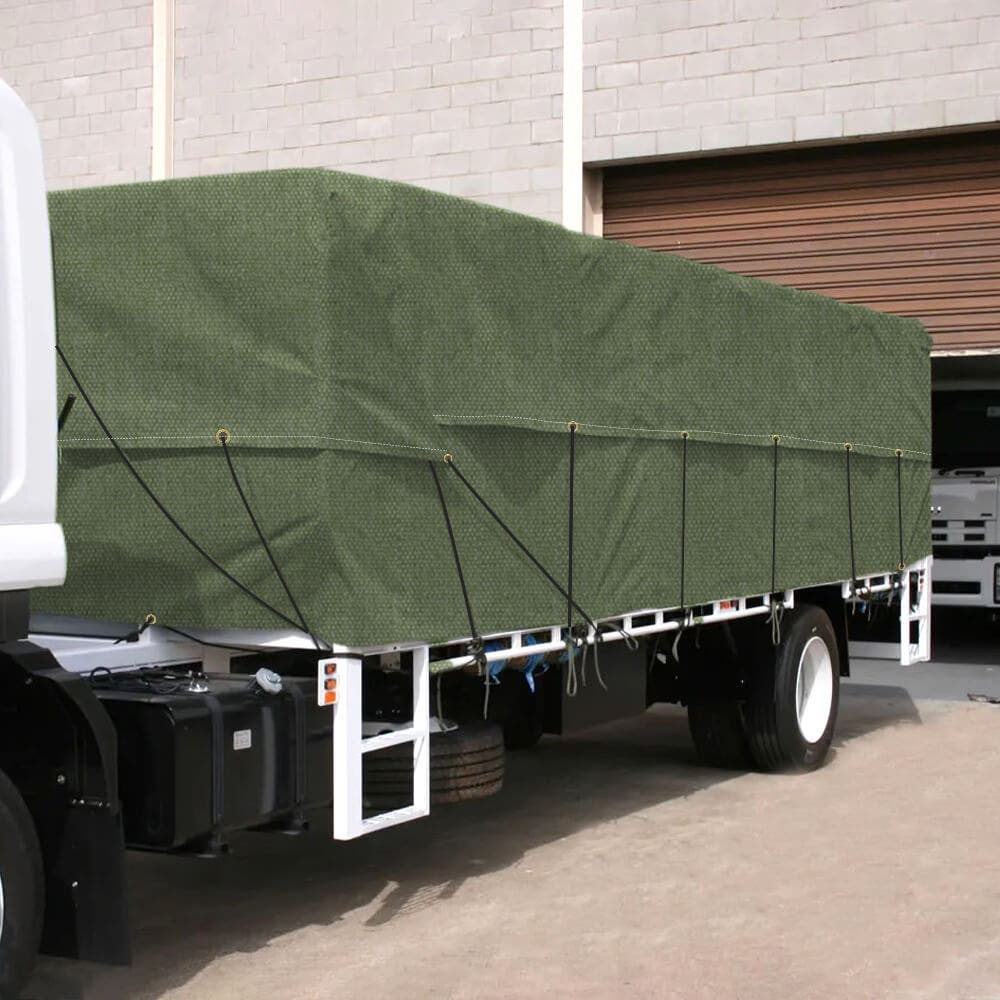 Water Resistant Canvas Tarp - Olive green