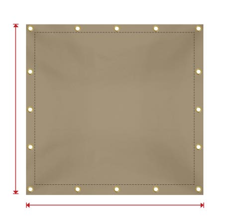 Custom Medium Duty Vinyl Tarp - Beige