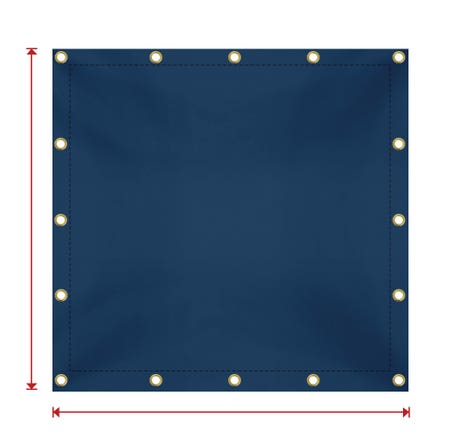 Custom Light Duty Vinyl Tarps - Blue