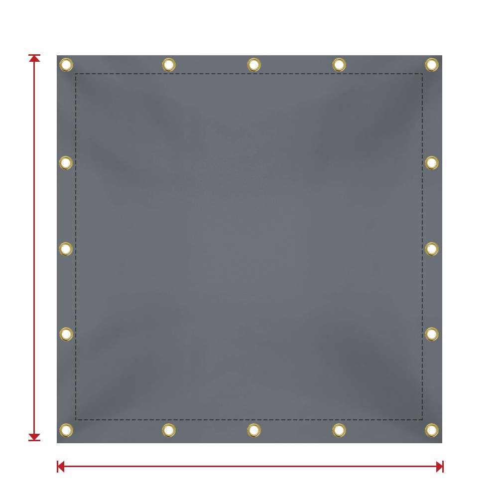 Custom Medium Duty Vinyl Tarp - Gray