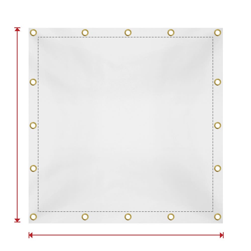 Custom Medium Duty Vinyl Tarp - White