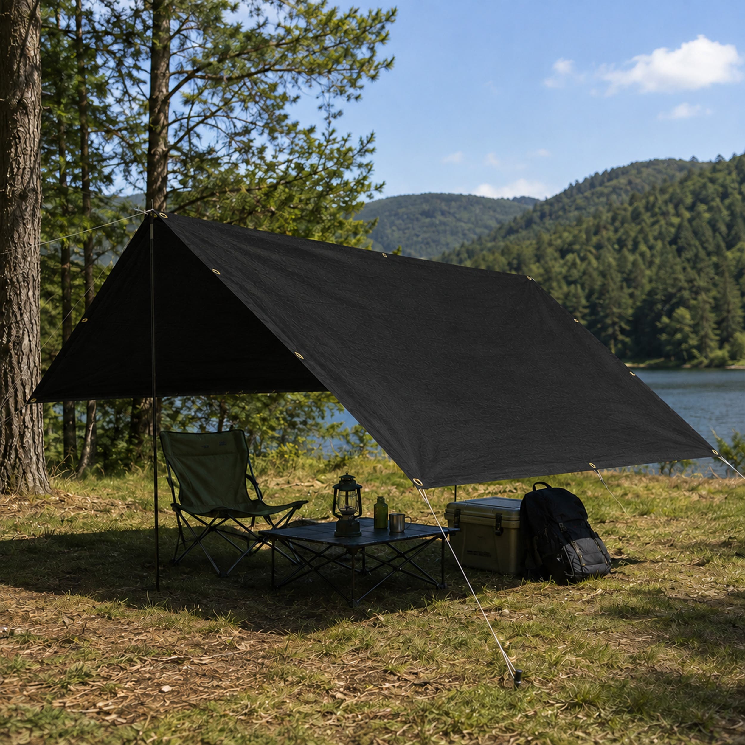 Custom Light Duty Poly Tarp - Black