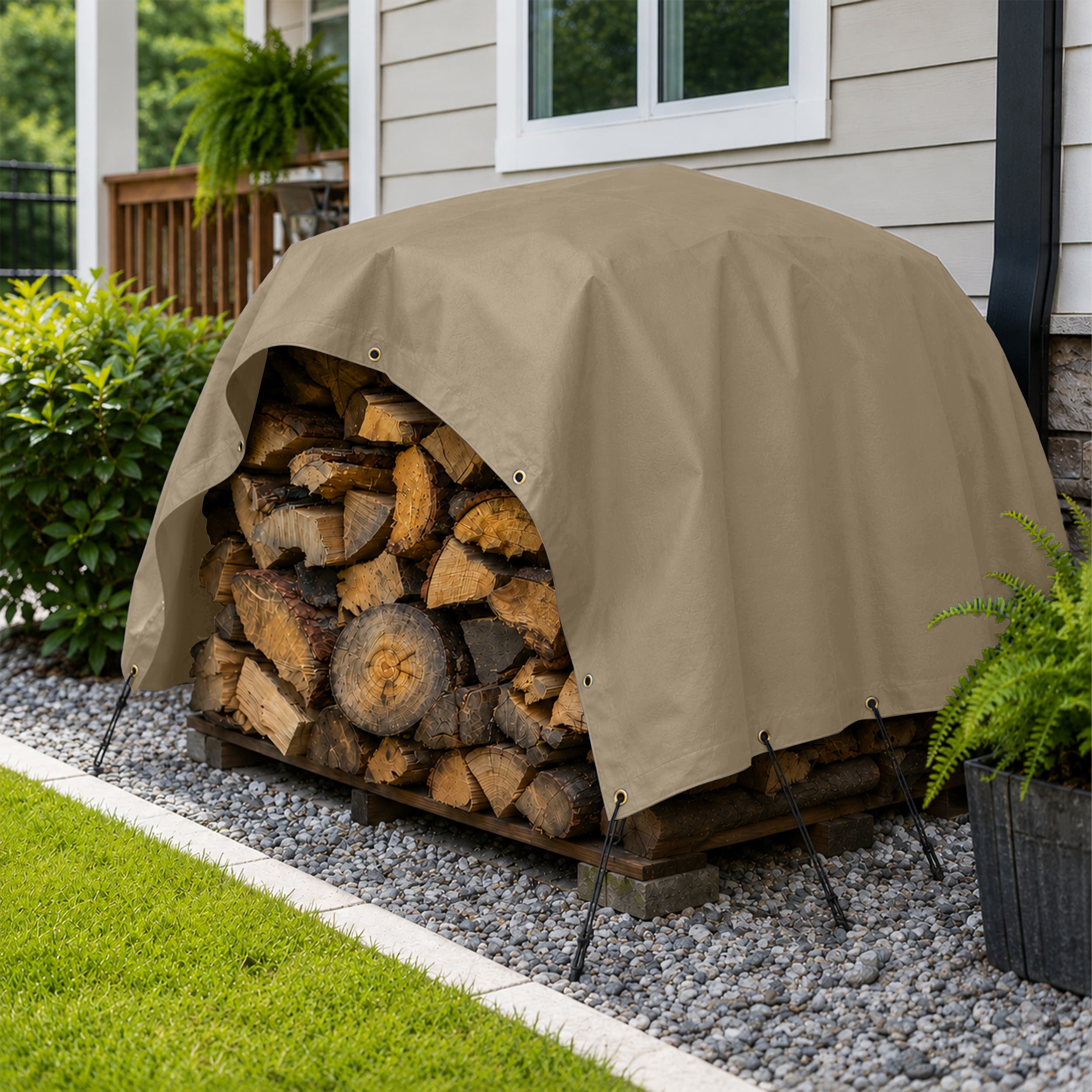 Custom Medium Duty Vinyl Tarp - Beige