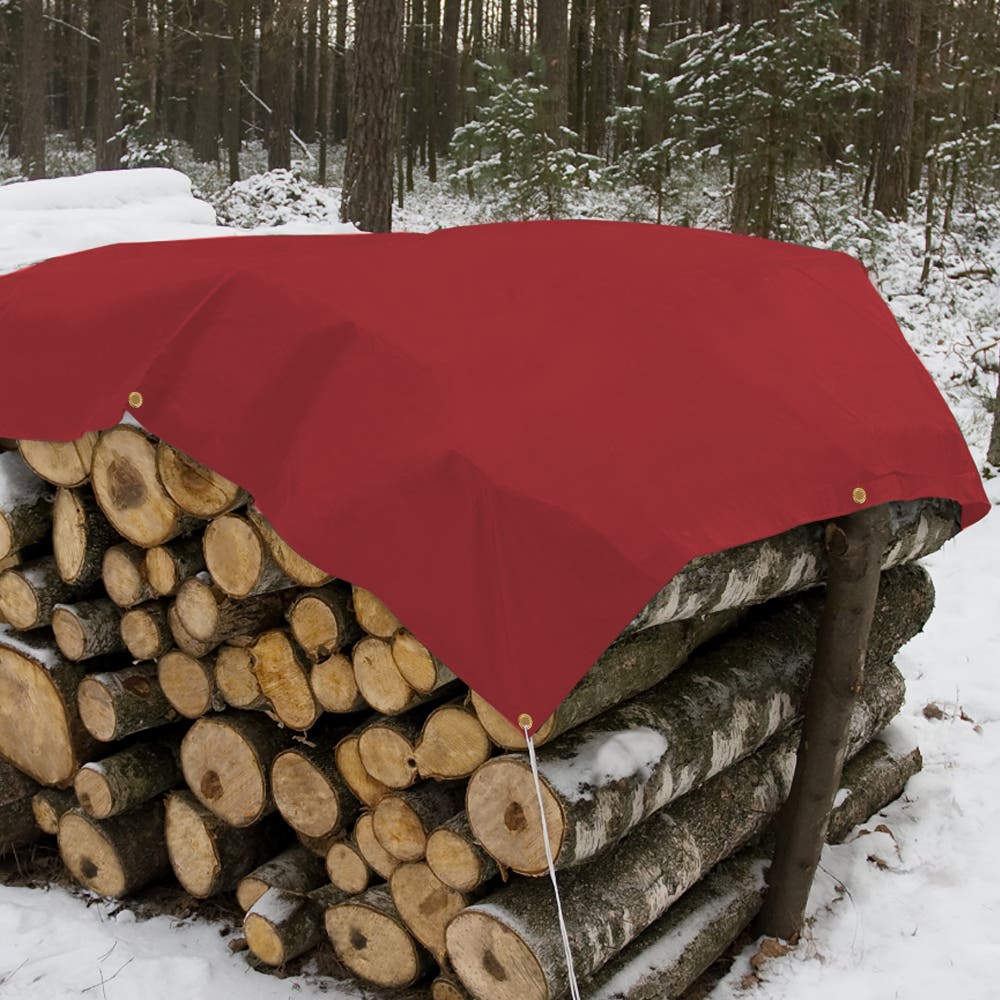 Custom Heavy Duty Vinyl Tarps  - Red